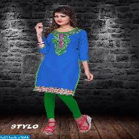 Stylo Cotton With Embroidery long kurtis
